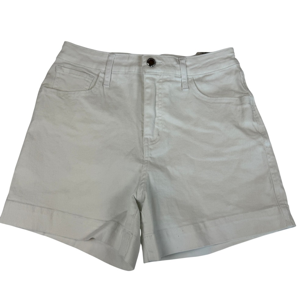 Rebecca Minkoff Womens White High Waisted Denim Shorts Size 4 Stretch Cotton